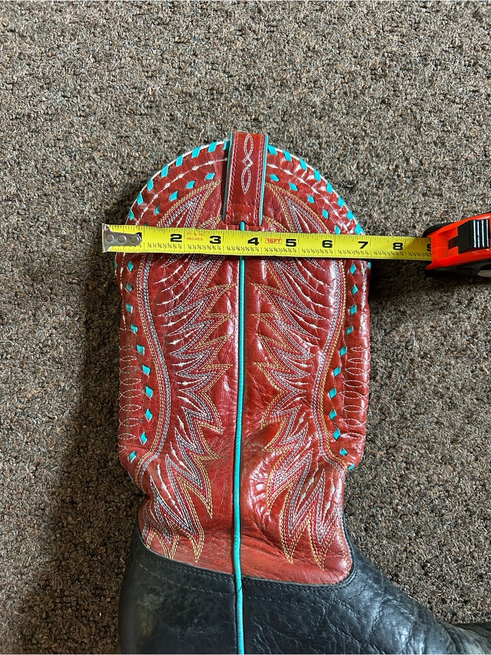Ariat Women's Black & Red Western Boots with Turquoise Accents - Picture 9 of 9